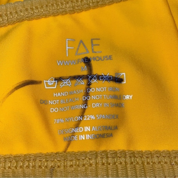 NWOT Fae tallara ribbed bandeau bikini top gold yellow 12952 - Picture 4 of 6